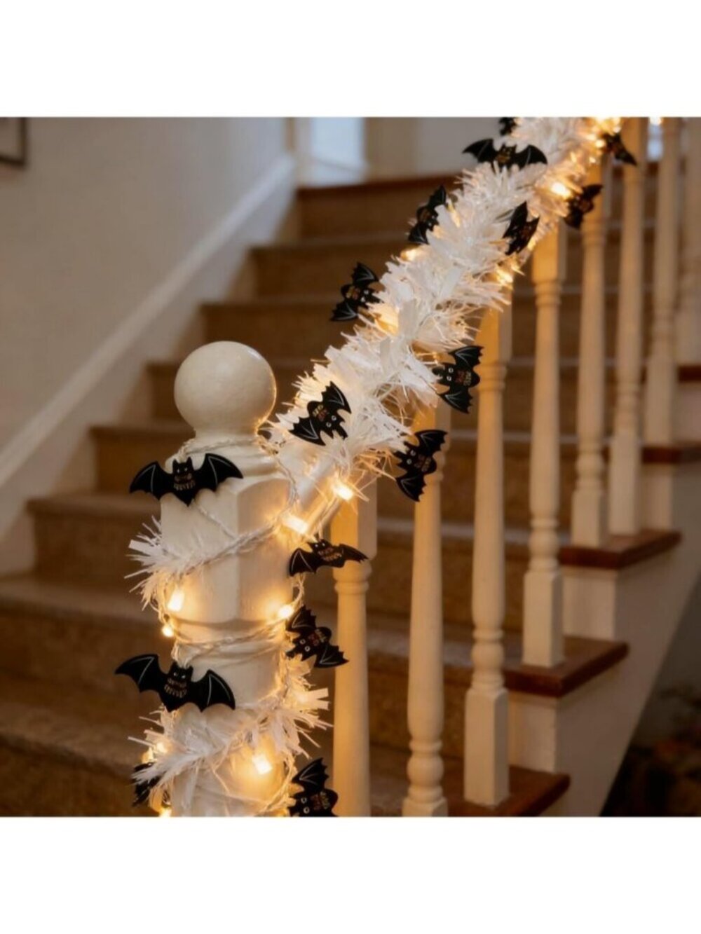 6M 20FT Halloween String Lights Garland with Pumpkin Ghost Black Bat Ornaments